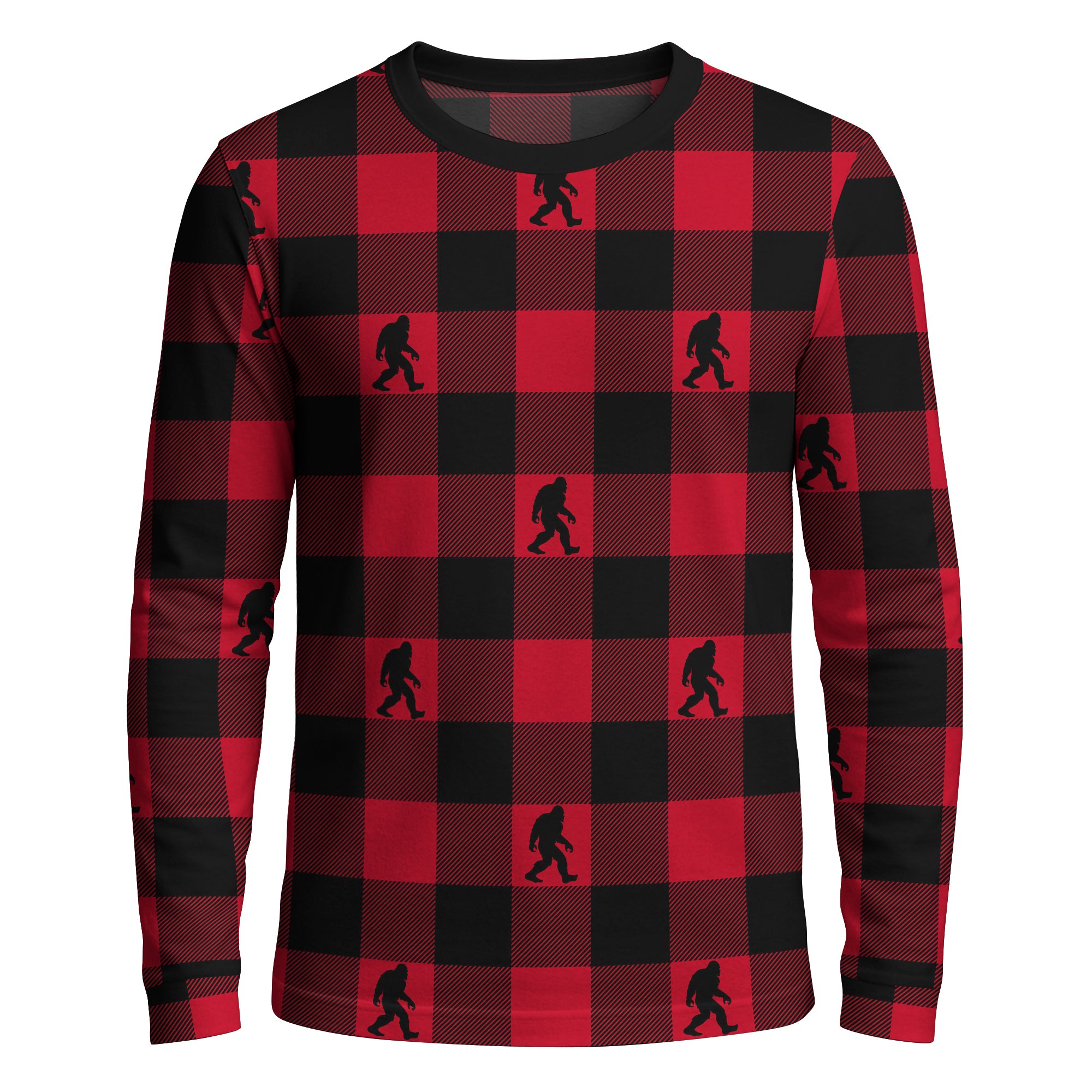 Plaid Cryptid Sasquatch - Long Sleeve T-shirt