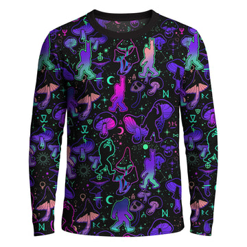 Psychedelic Squatch Shrooms - Long Sleeve T-shirt