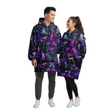 Psychedelic Squatch Shrooms - Blanket Hoodie