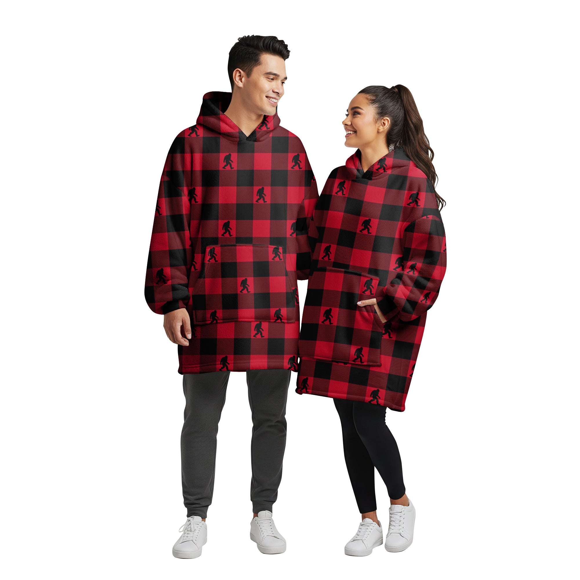 Plaid Cryptid Sasquatch - Blanket Hoodie