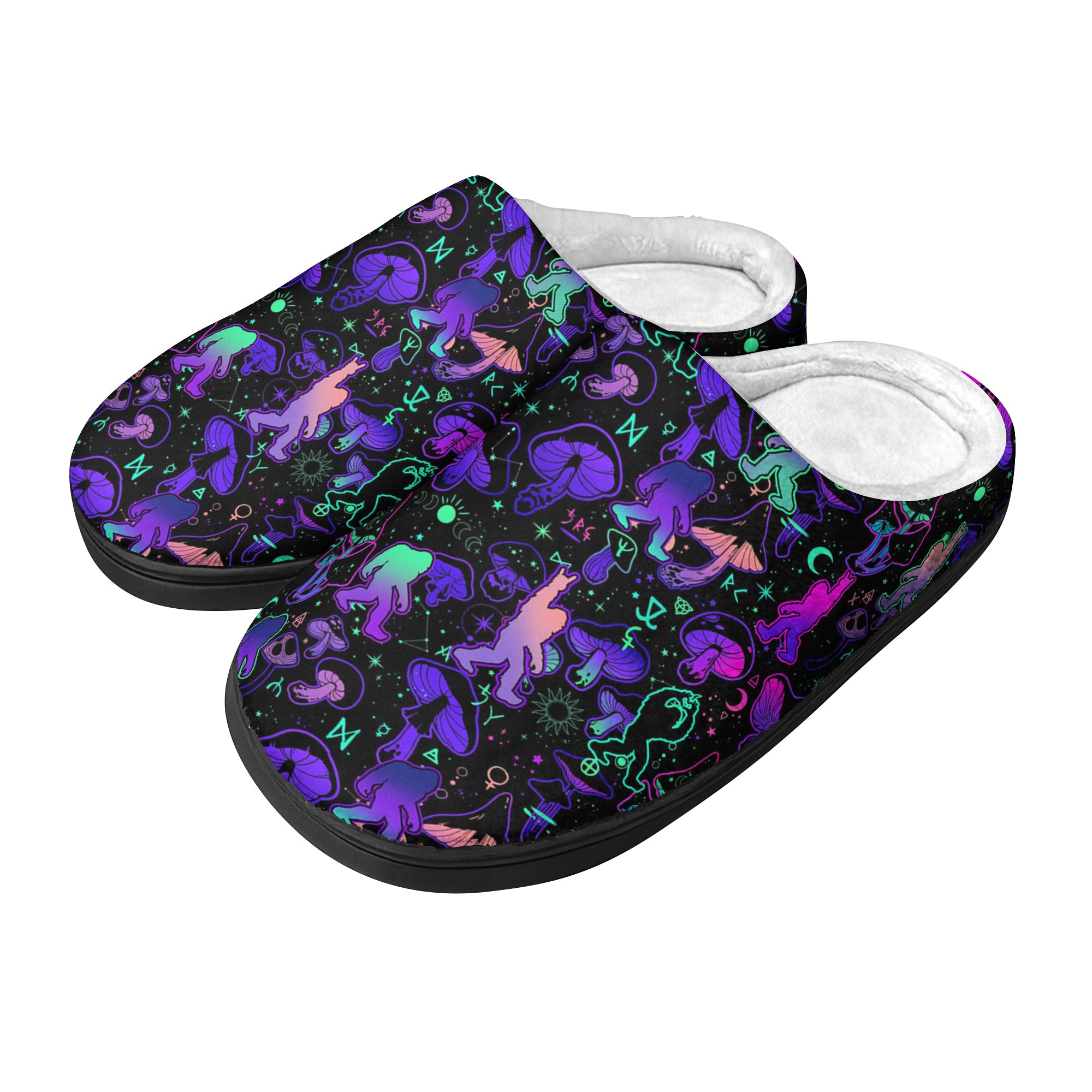 Psychedelic Squatch Shrooms -  Cozy Slippers