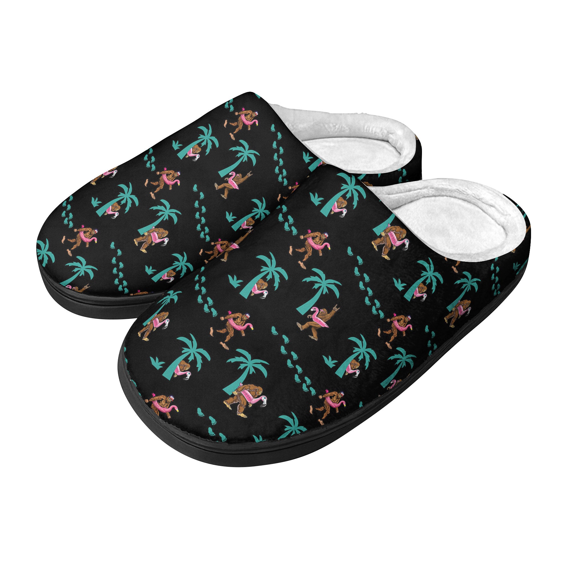 Tropical Party Squatch - Cozy Slippers