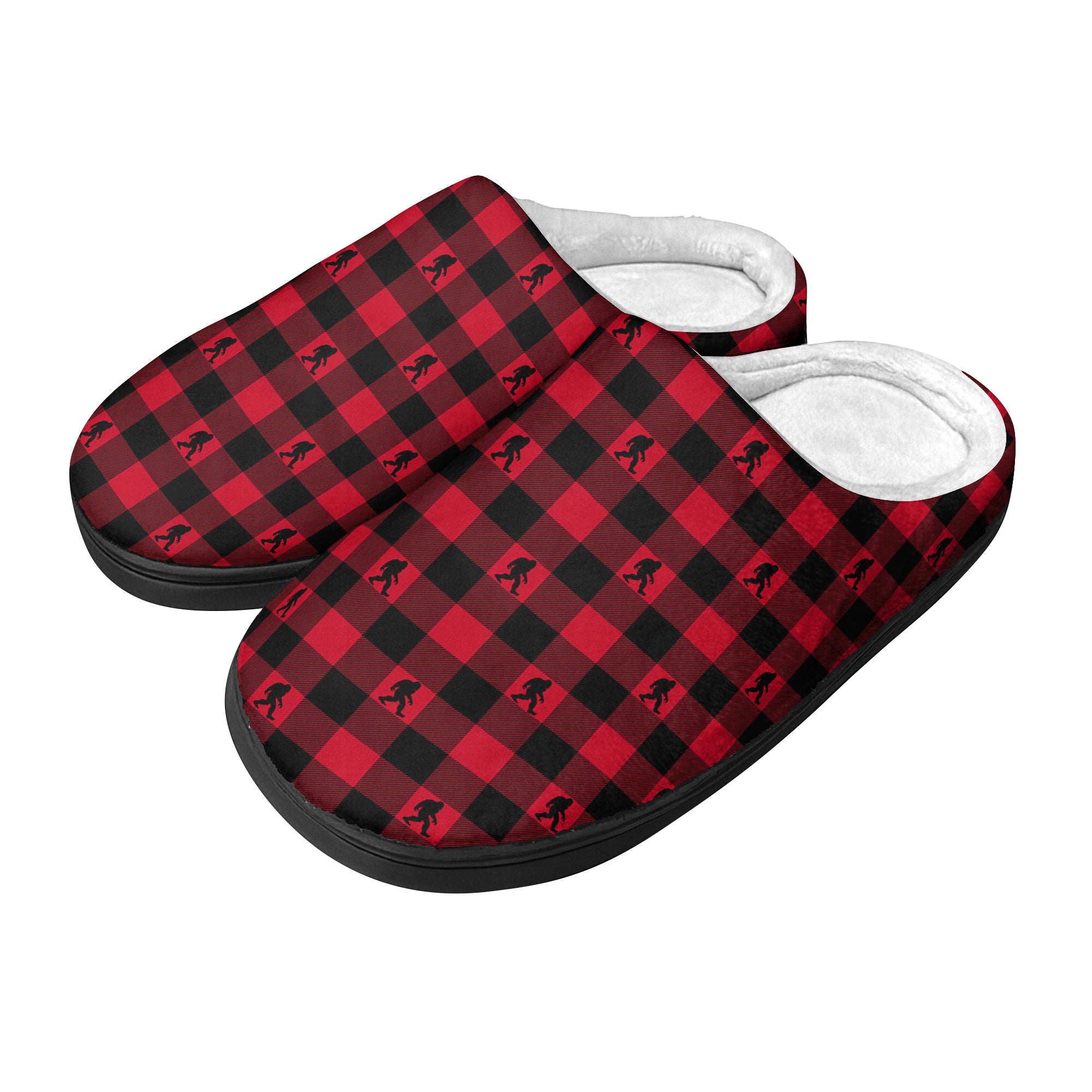 Plaid Cryptid Sasquatch - Cozy Slippers