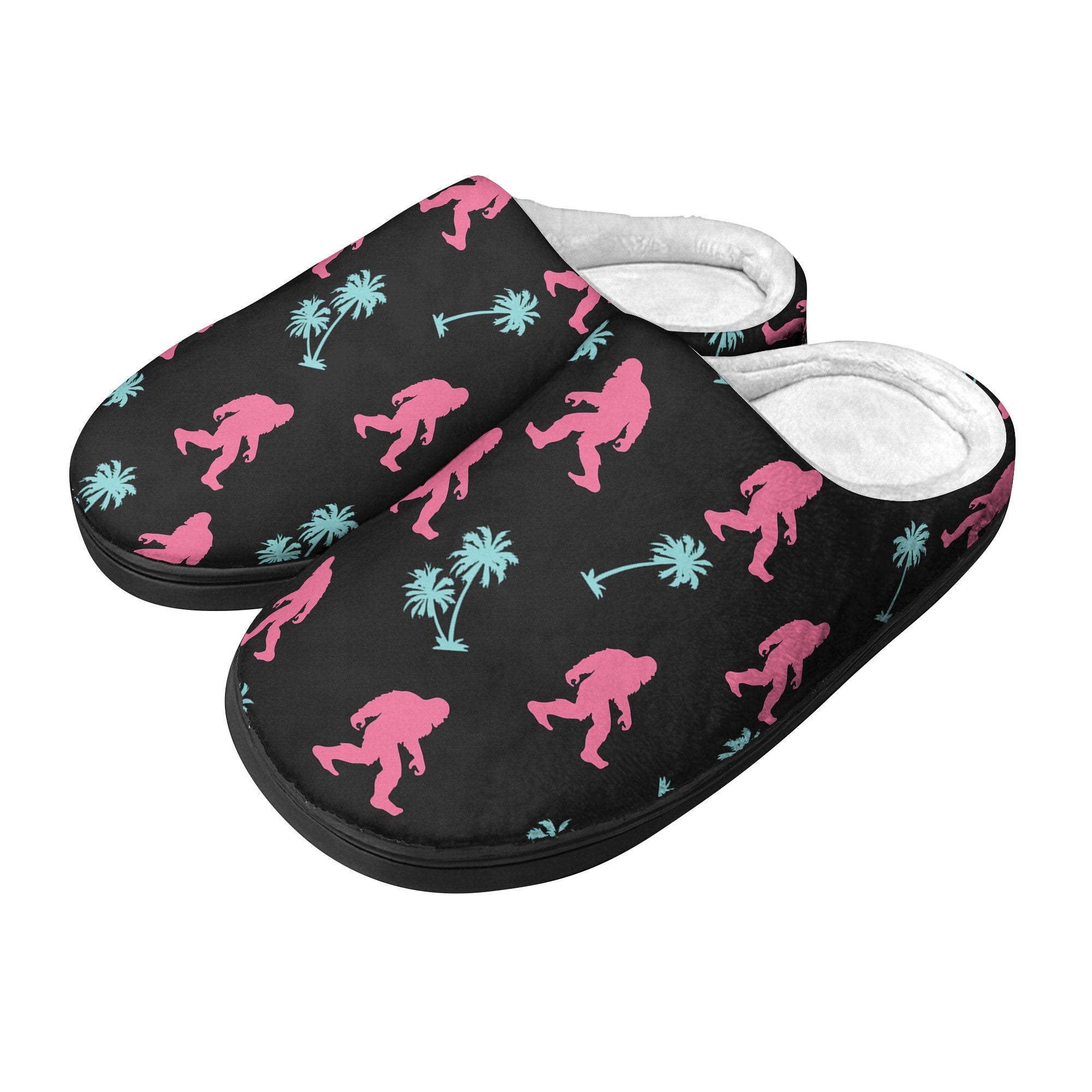 Neon Sasquatch Paradise - Cozy Slippers
