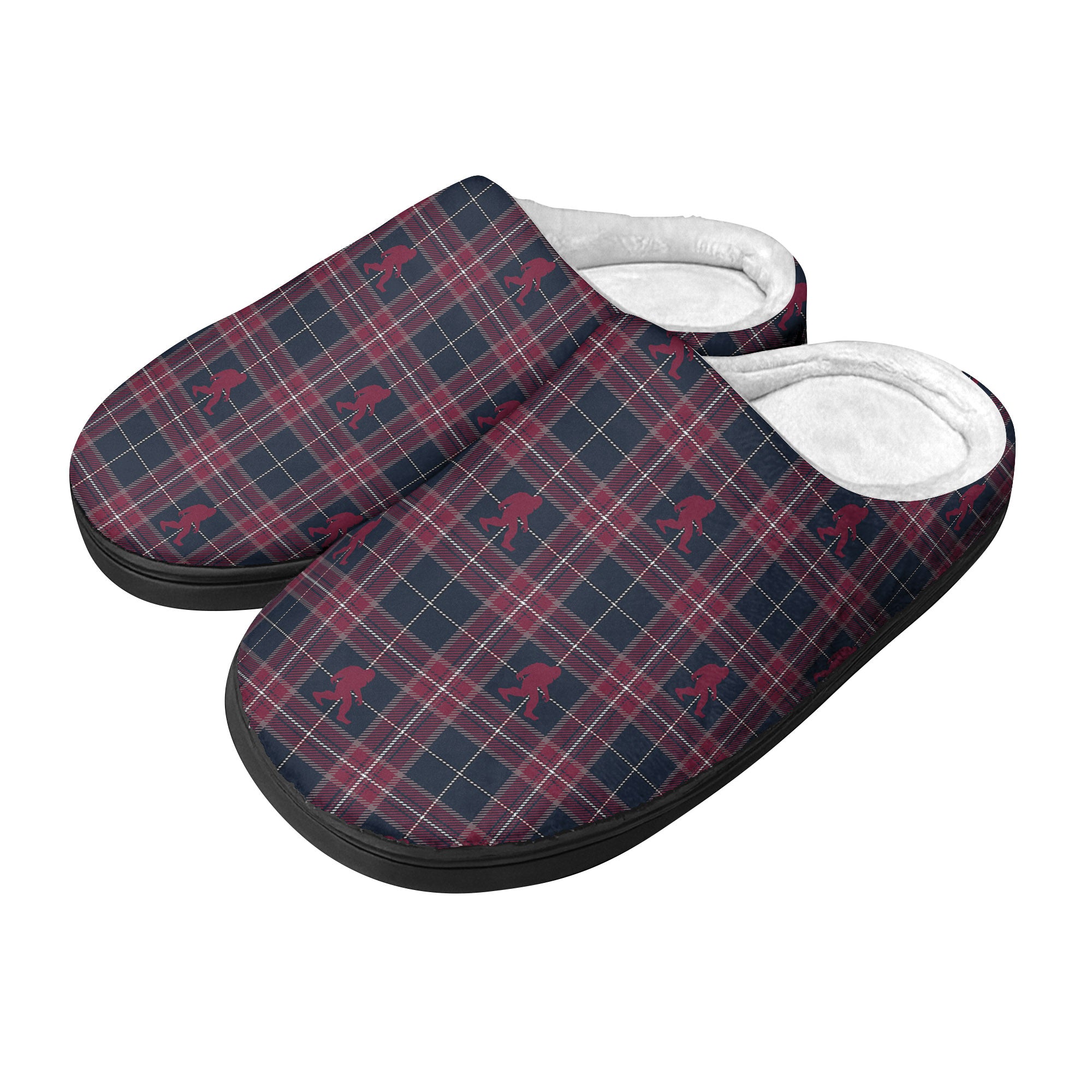 Crimson Cryptid Plaid - Cozy Slippers