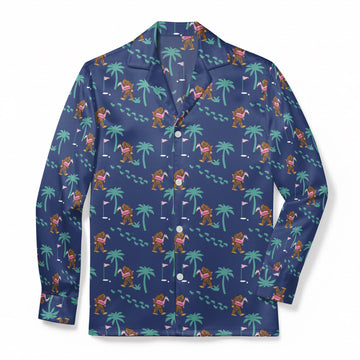 Bigfoot Tee Time - Premium Flannel Pajama Top