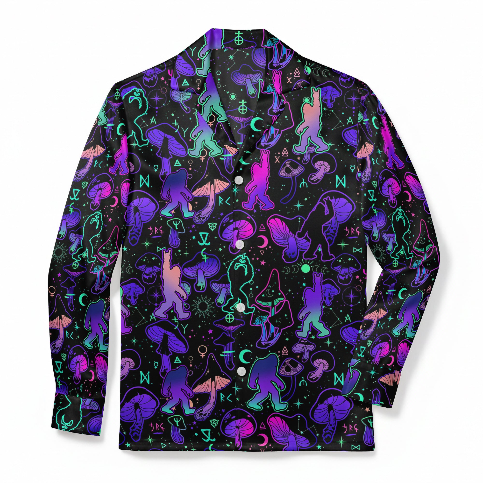 Psychedelic Squatch Shrooms - Premium Flannel Pajama Top