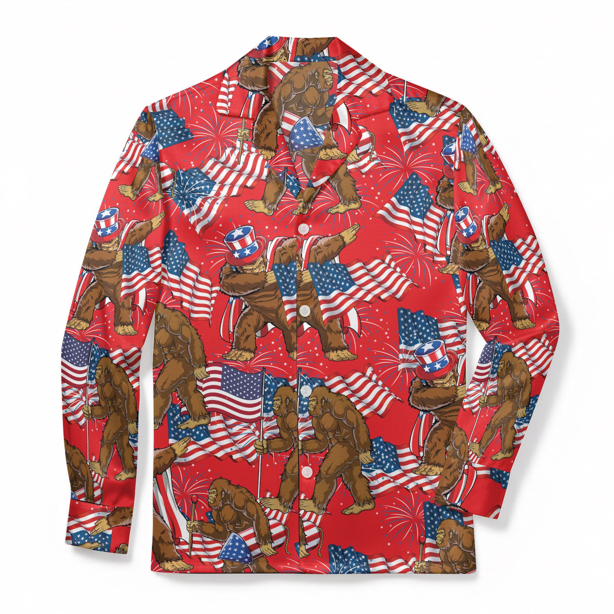 Sasquatch Dabs Freedom - Premium Flannel Pajama Top