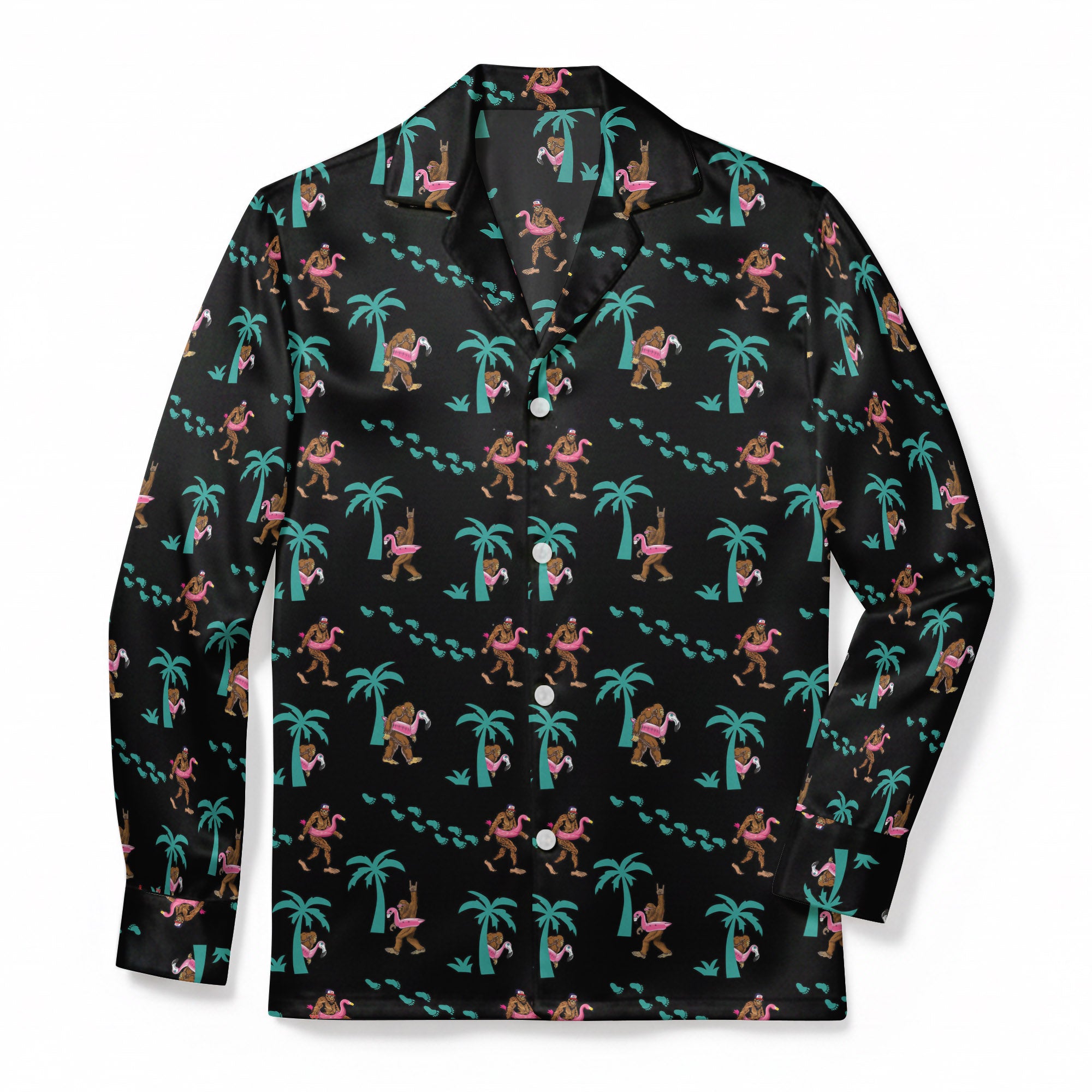 Tropical Party Squatch - Premium Flannel Pajama Top