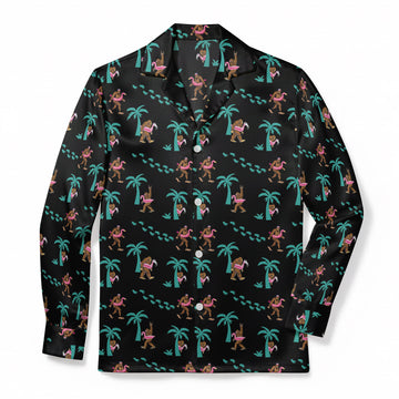 Tropical Party Squatch - Premium Flannel Pajama Top