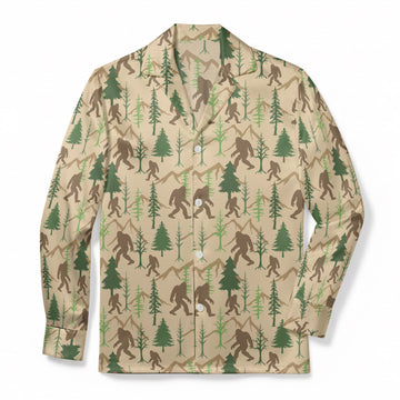 Into The Squatch Woods - Premium Flannel Pajama Top