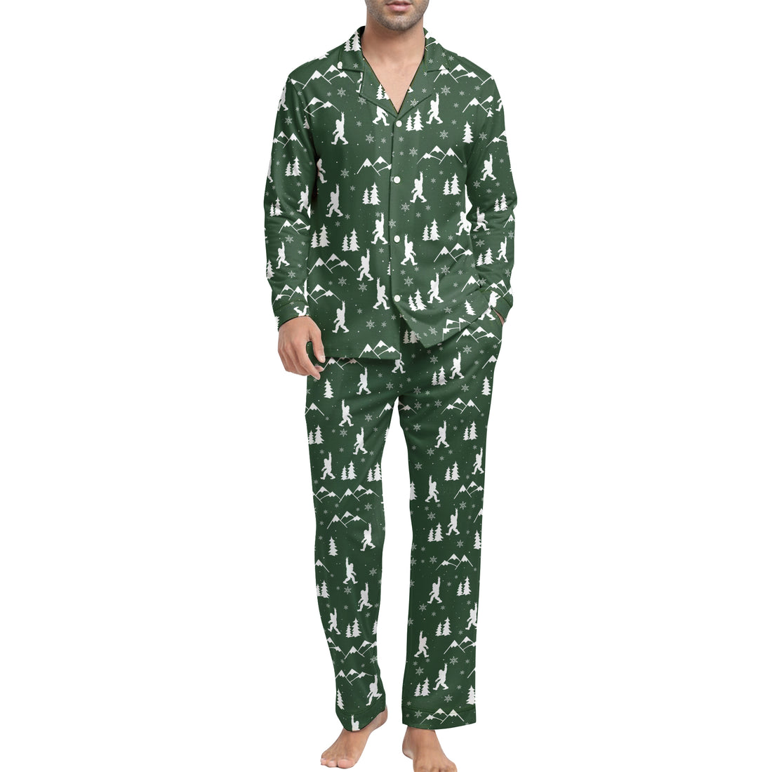 Sasquatch Snow Rock - Premium Flannel Pajama Top