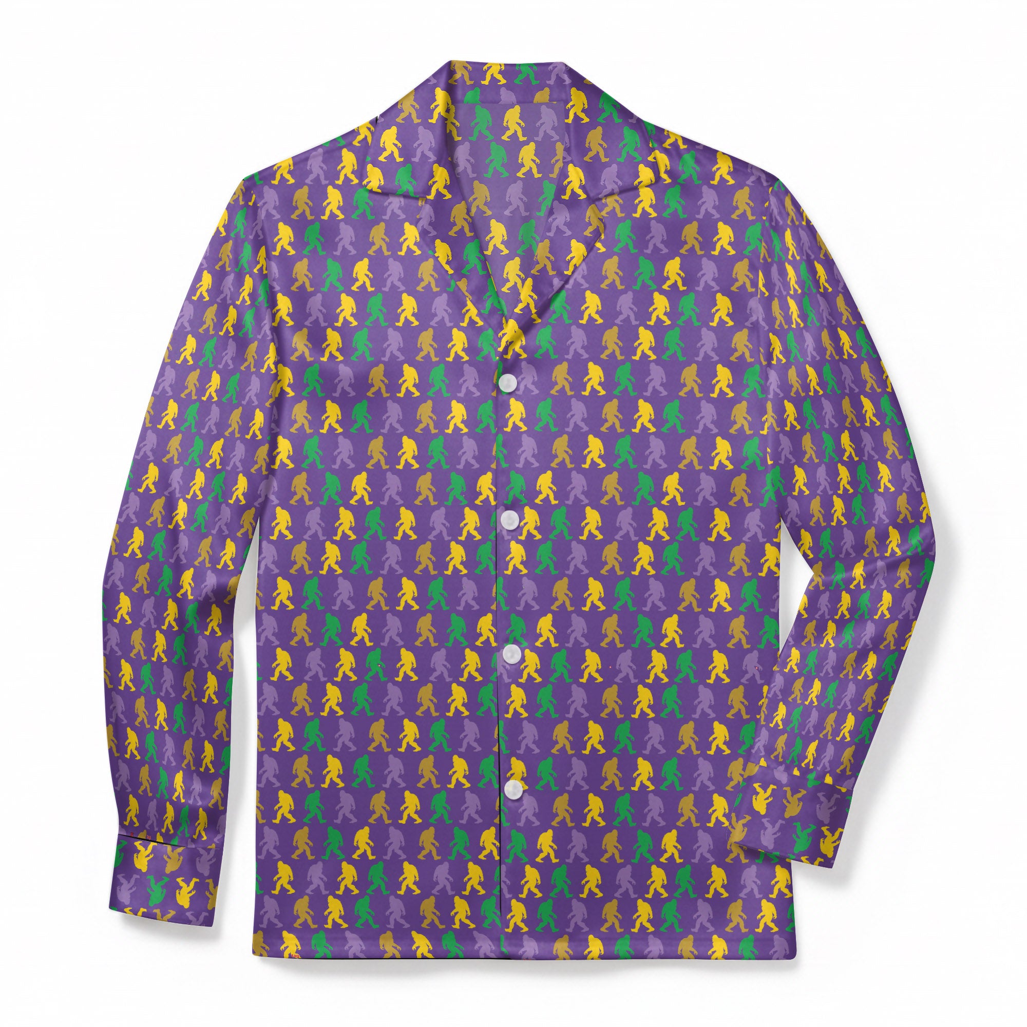 Groovy Bigfoot Parade - Premium Flannel Pajama Top