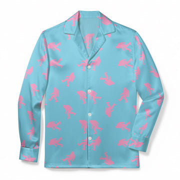 Aqua Acrobat Antics - Premium Flannel Pajama Top
