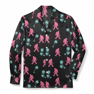 Neon Sasquatch Paradise - Premium Flannel Pajama Top