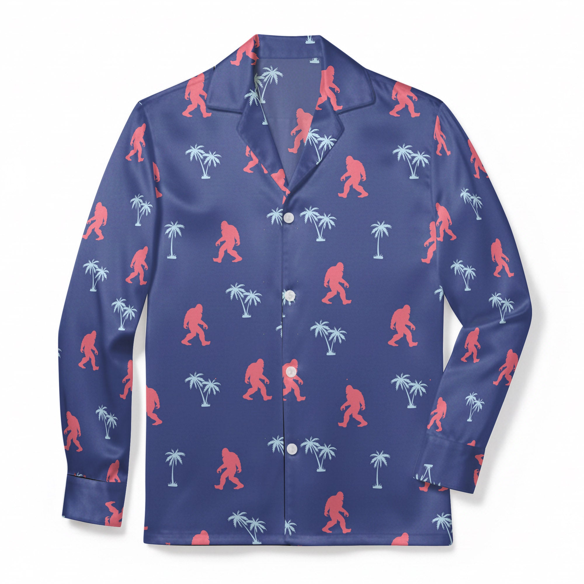 Sunset Sasquatch Escape - Premium Flannel Pajama Top