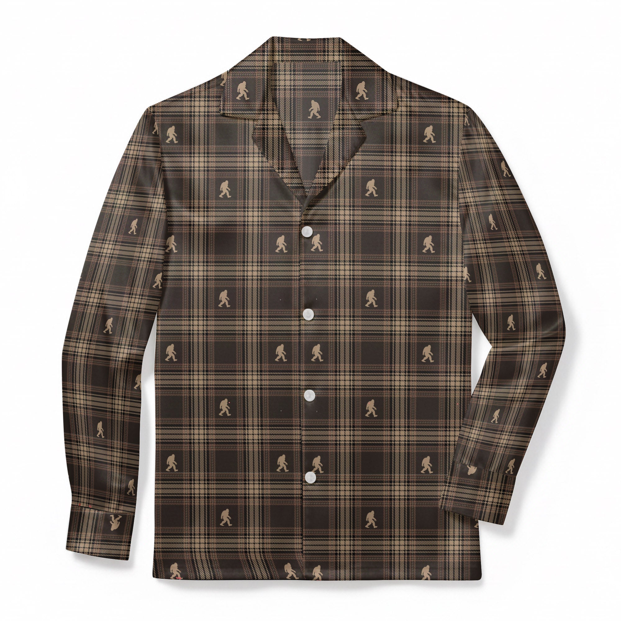 Rustic Sasquatch Plaid - Premium Flannel Pajama Top