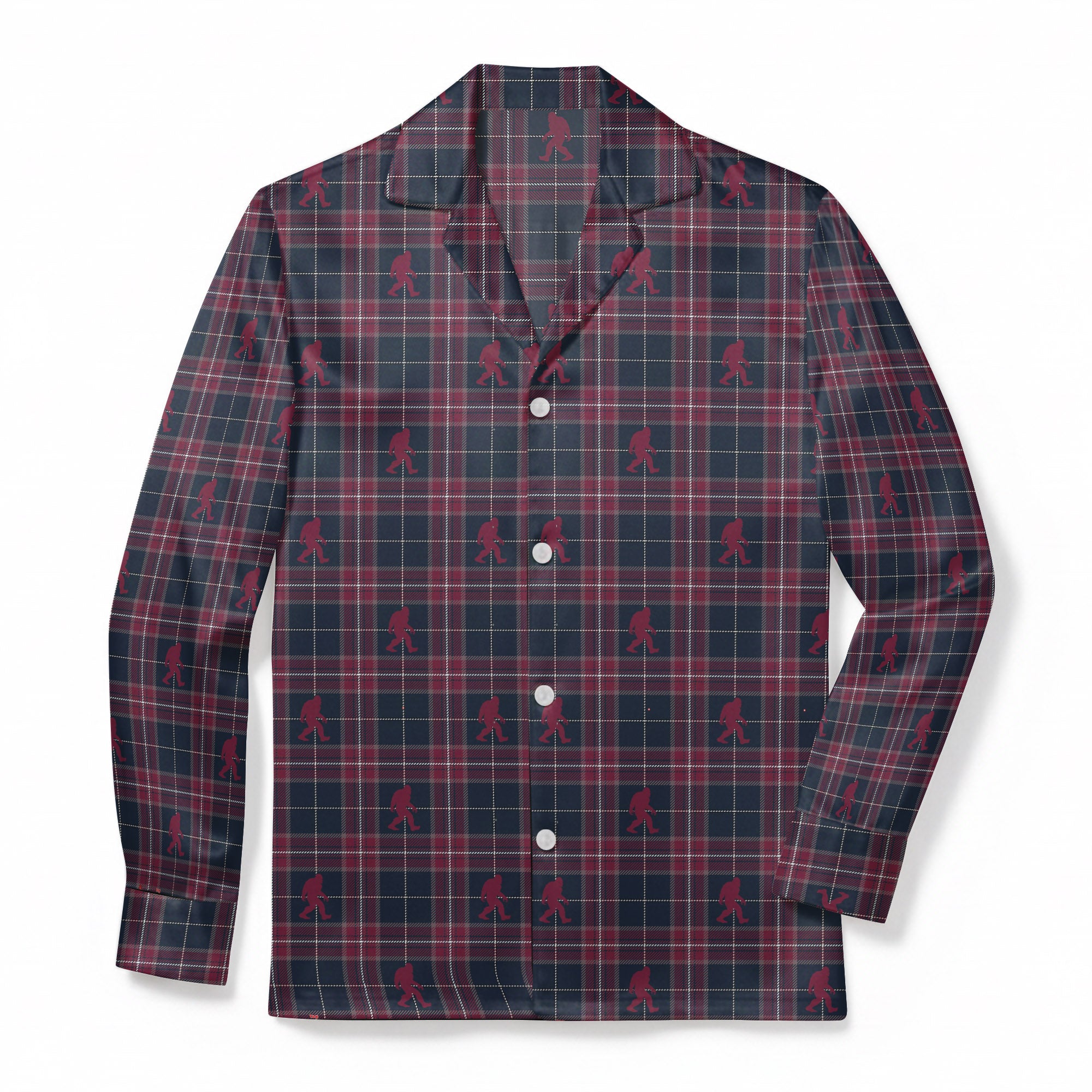 Crimson Cryptid Plaid - Classic Fabric Pajama Top